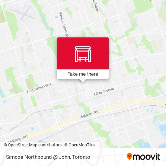Simcoe Northbound @ John map