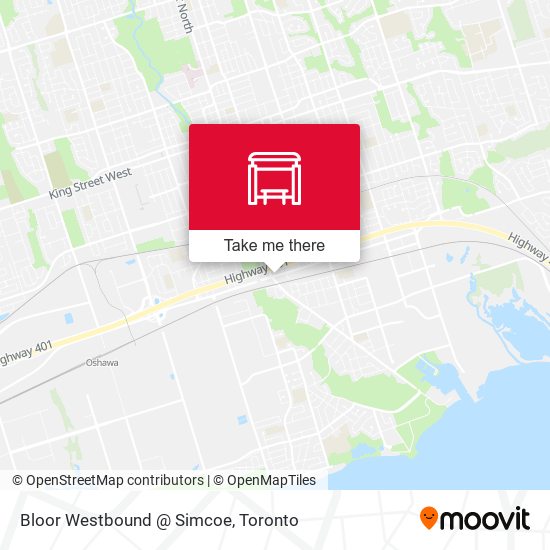 Bloor Westbound @ Simcoe map