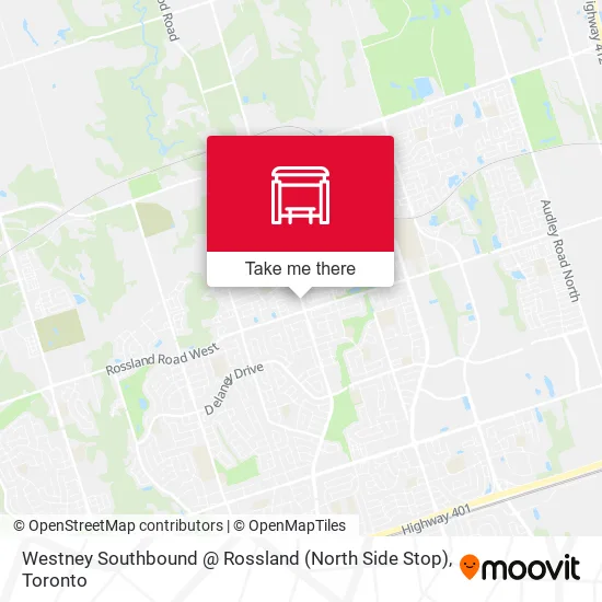 Westney Southbound @ Rossland (North Side Stop) map