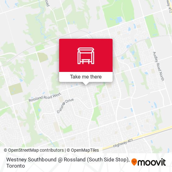 Westney Southbound @ Rossland (South Side Stop) map
