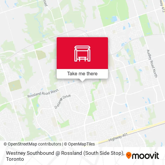 Westney Southbound @ Rossland (South Side Stop) map