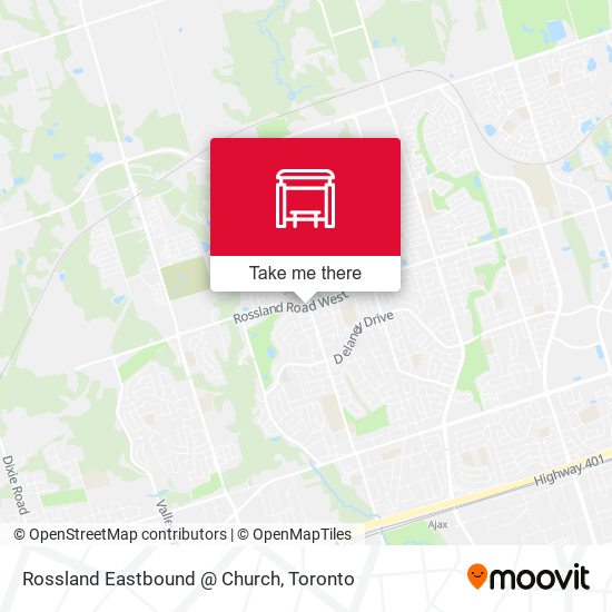 Rossland Eastbound @ Church map