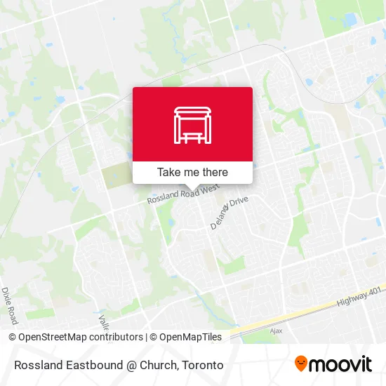 Rossland Eastbound @ Church map