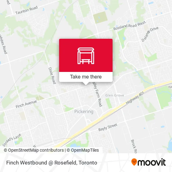 Finch Westbound @ Rosefield map
