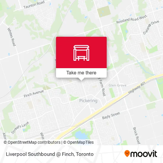 Liverpool Southbound @ Finch map