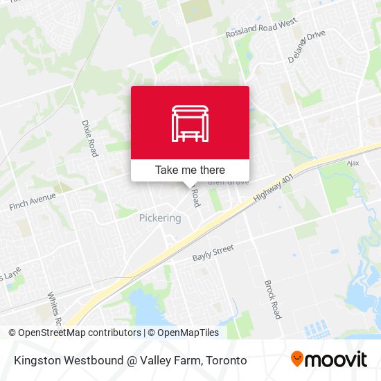 Kingston Westbound @ Valley Farm map