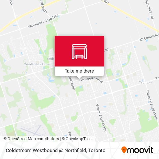Coldstream Westbound @ Northfield map
