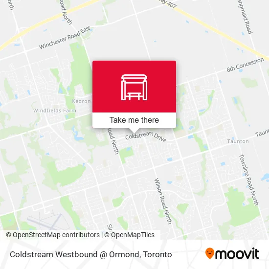 Coldstream Westbound @ Ormond map