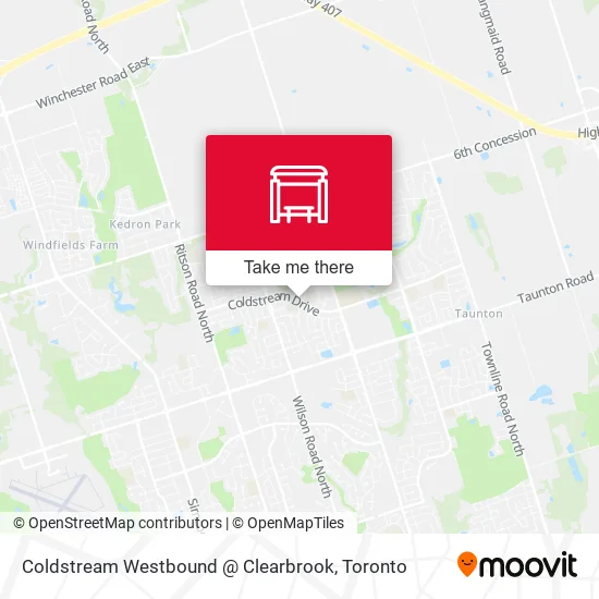 Coldstream Westbound @ Clearbrook map