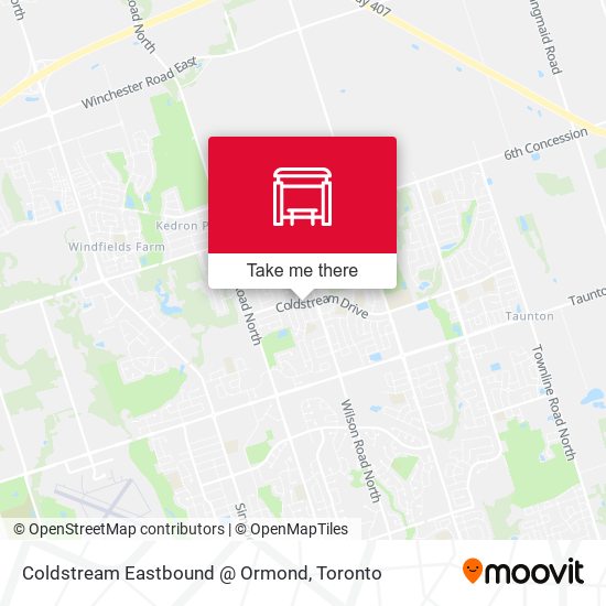 Coldstream Eastbound @ Ormond map