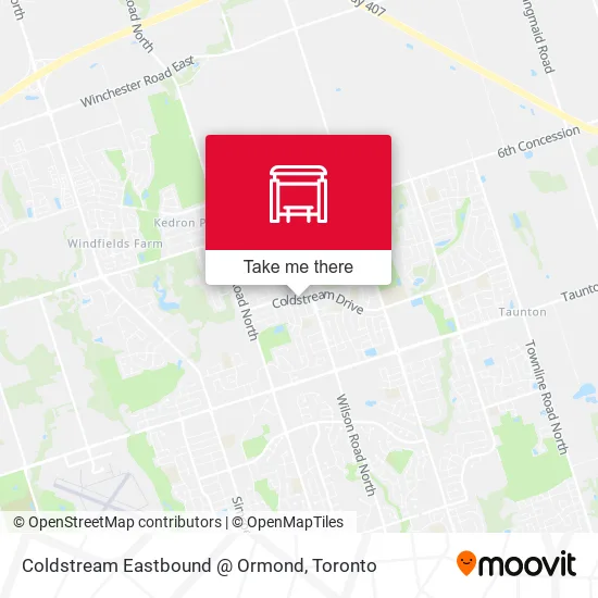 Coldstream Eastbound @ Ormond map