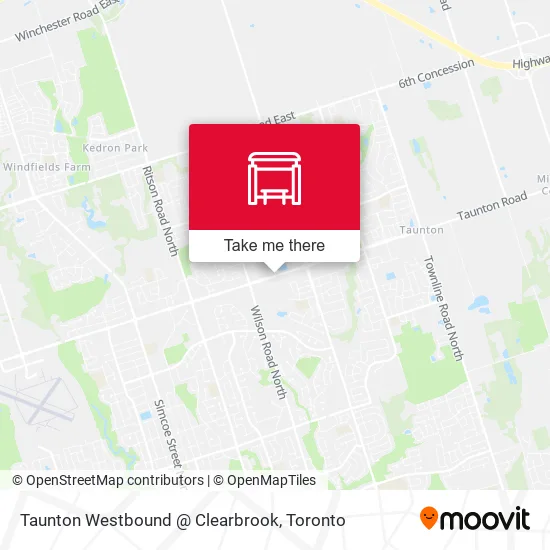 Taunton Westbound @ Clearbrook map