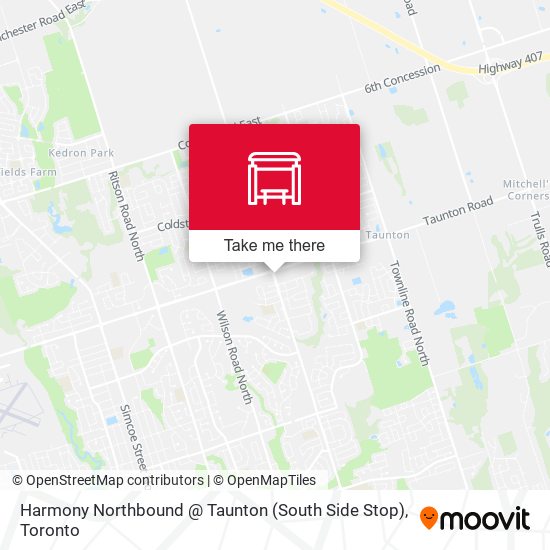 Harmony Northbound @ Taunton (South Side Stop) map