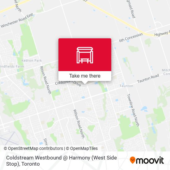 Coldstream Westbound @ Harmony (West Side Stop) map