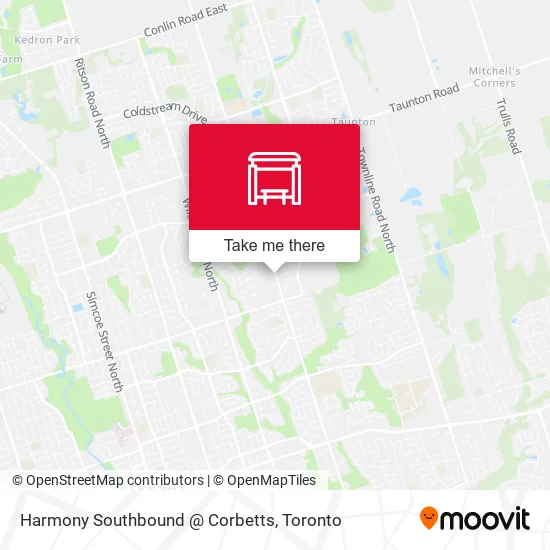 Harmony Southbound @ Corbetts map