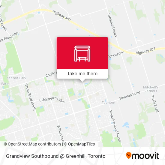Grandview Southbound @ Greenhill map