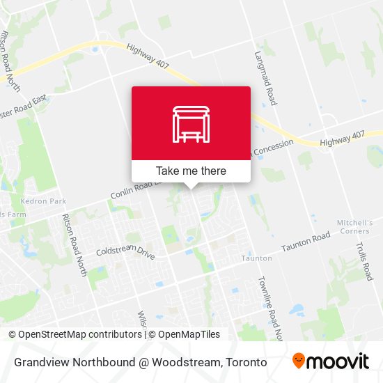 Grandview Northbound @ Woodstream map