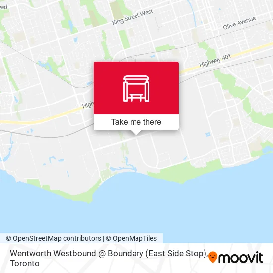 Wentworth Westbound @ Boundary (East Side Stop) map