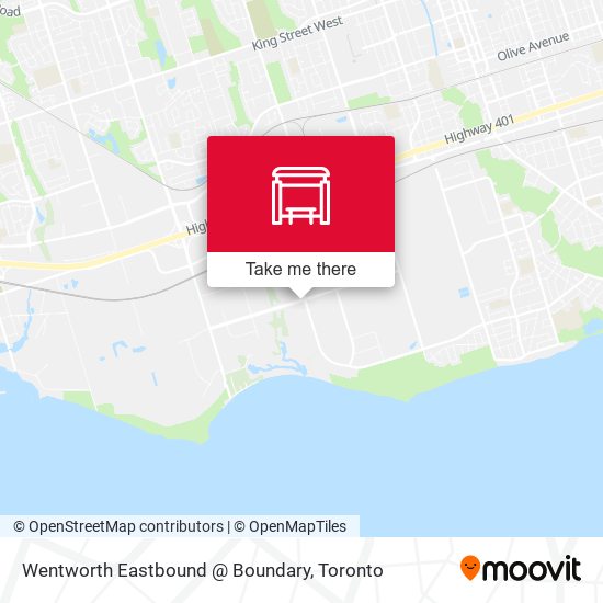 Wentworth Eastbound @ Boundary map