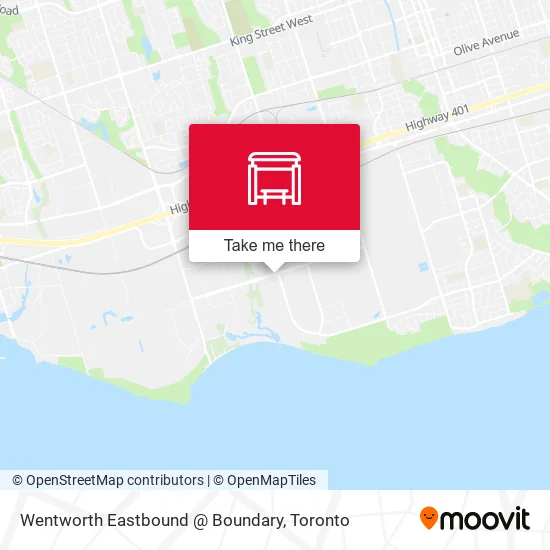 Wentworth Eastbound @ Boundary map