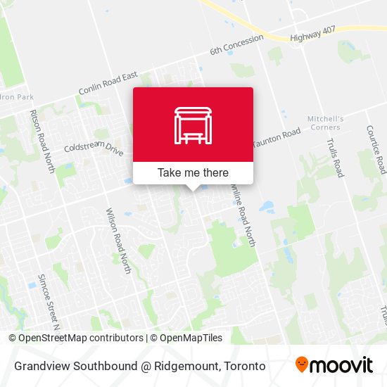 Grandview Southbound @ Ridgemount map