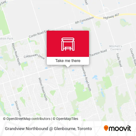 Grandview Northbound @ Glenbourne map