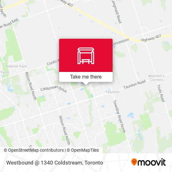 Westbound @ 1340 Coldstream map
