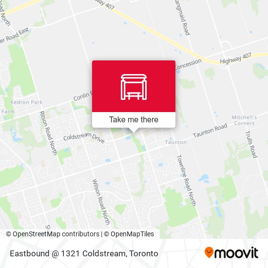 Eastbound @ 1321 Coldstream map