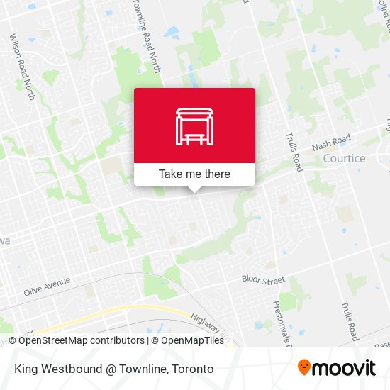 King Westbound @ Townline map