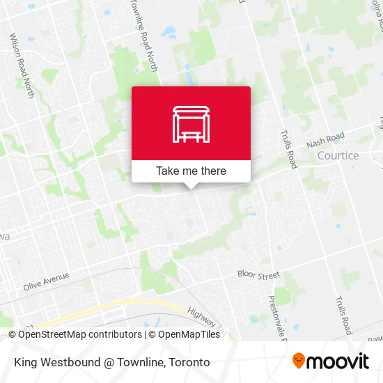 King Westbound @ Townline map