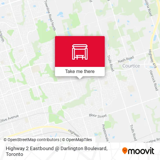 Highway 2 Eastbound @ Darlington Boulevard map