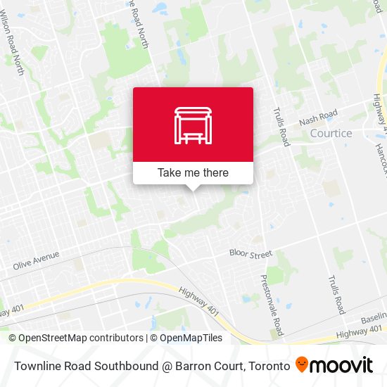 Townline Road Southbound @ Barron Court map