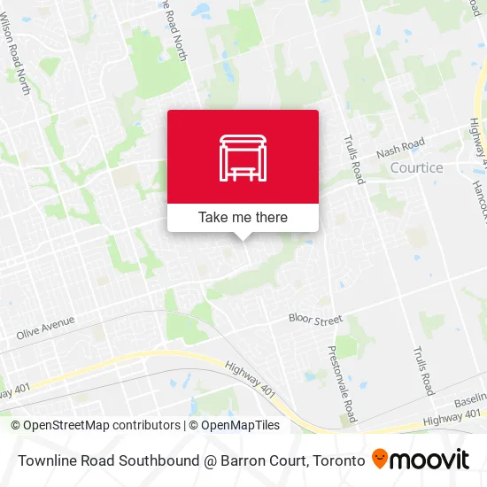 Townline Road Southbound @ Barron Court map