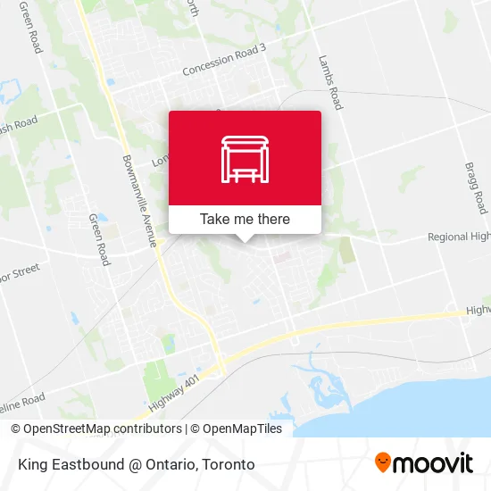 King Eastbound @ Ontario map