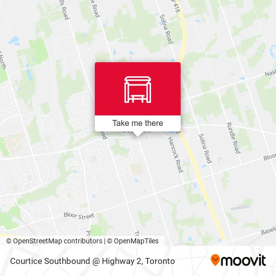 Courtice Southbound @ Highway 2 map