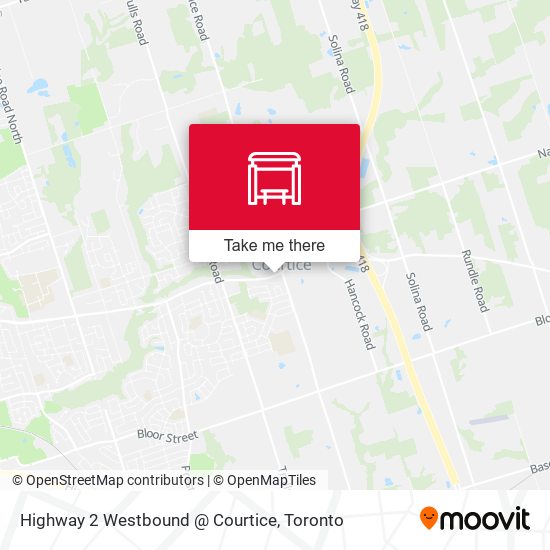 Highway 2 Westbound @ Courtice map