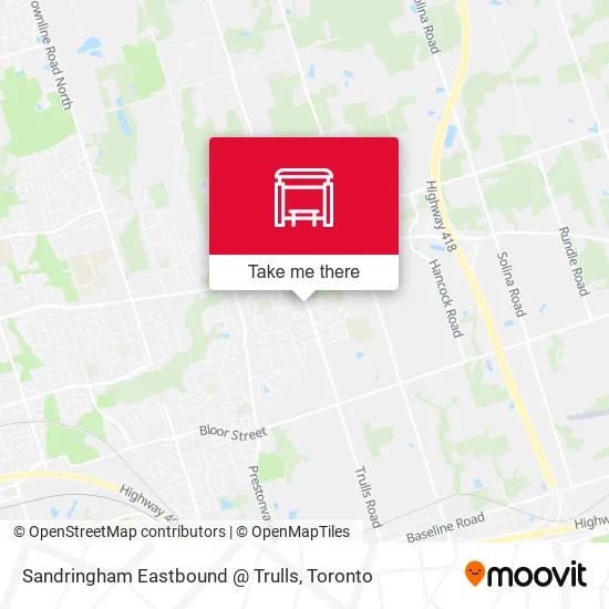 Sandringham Eastbound @ Trulls map