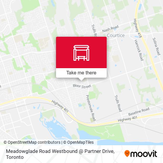 Meadowglade Road Westbound @ Partner Drive map