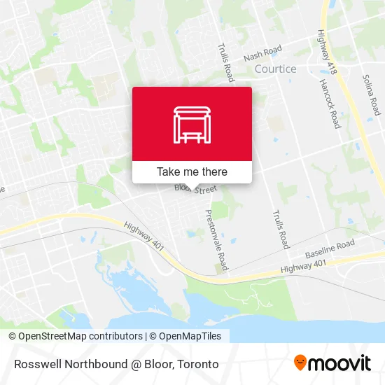 Rosswell Northbound @ Bloor map