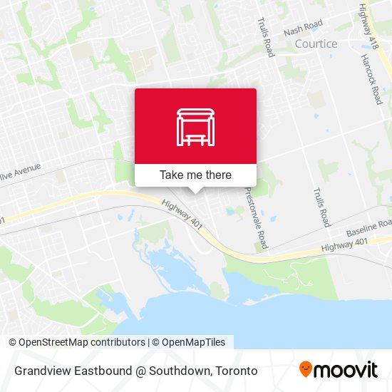 Grandview Eastbound @ Southdown map