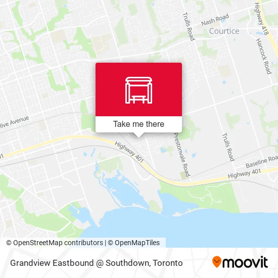 Grandview Eastbound @ Southdown map