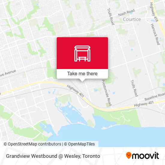Grandview Westbound @ Wesley map