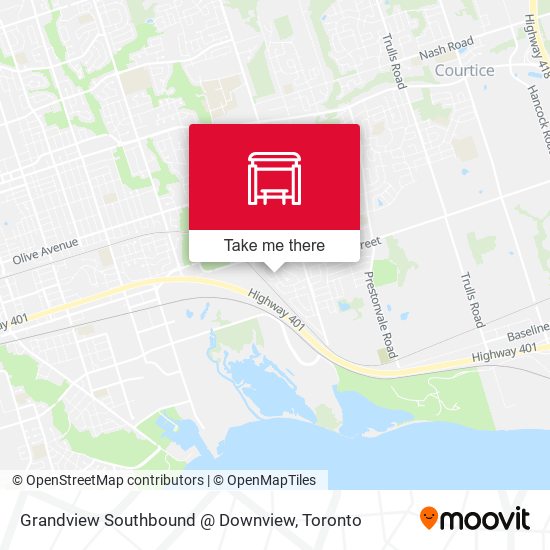 Grandview Southbound @ Downview map
