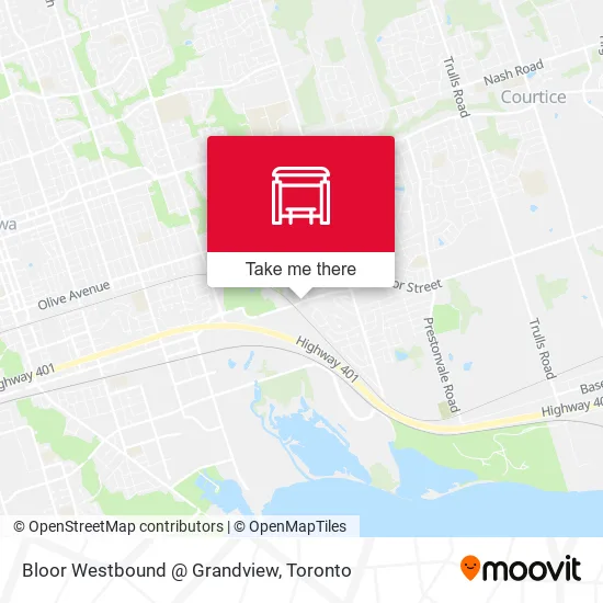 Bloor Westbound @ Grandview map