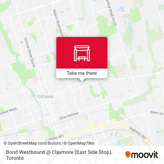 Bond Westbound @ Claymore (East Side Stop) map
