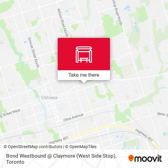 Bond Westbound @ Claymore (West Side Stop) map