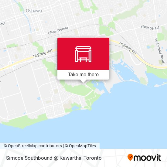 Simcoe Southbound @ Kawartha map
