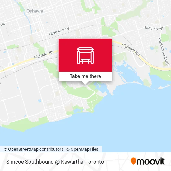 Simcoe Southbound @ Kawartha map