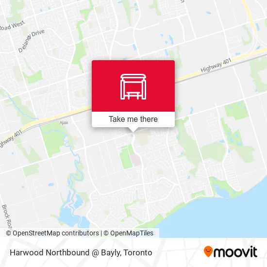Harwood Northbound @ Bayly map