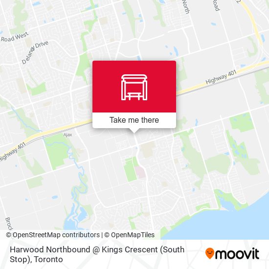 Harwood Northbound @ Kings Crescent (South Stop) map